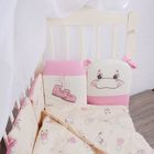 Комплект в кроватку 18 предметов "Бегемотики" с подушечками, цвет розовый - Фото 2