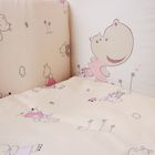 Комплект в кроватку 18 предметов "Бегемотики" с подушечками, цвет розовый - Фото 3