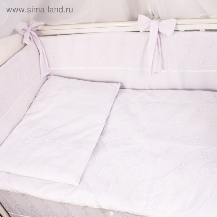 Комплект в кроватку 4 предметов "Грациозо", цвет белый - Фото 1