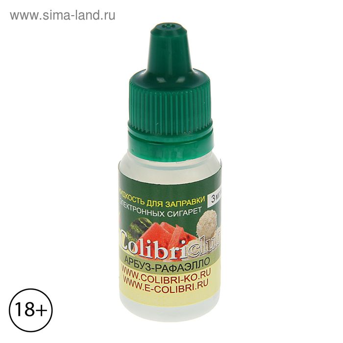 Жидкость для многоразовых ЭИ Colibriclub Standart, арбуз-рафаэлло, 3 мг, 10 мл - Фото 1