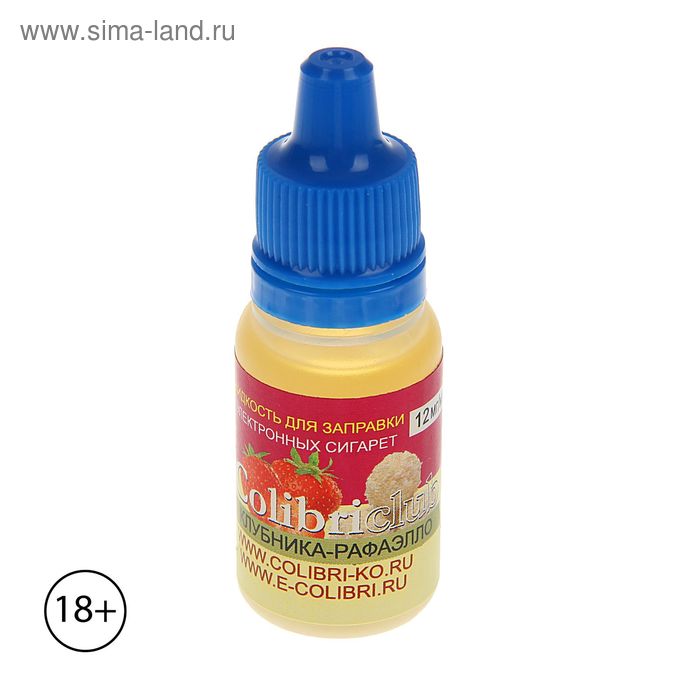 Жидкость для многоразовых ЭИ Colibriclub Standart, клубника-рафаэлло, 12 мг, 10 мл - Фото 1