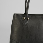 Сумка женская на молнии, 1 отдел с перегородкой, наружный карман, цвет чёрный - Фото 4