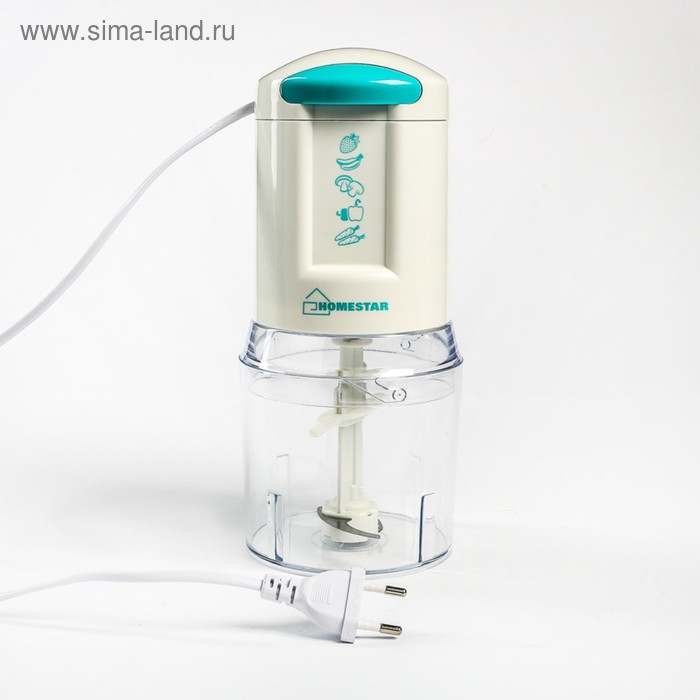 Измельчитель HOMESTAR HS-2007, пластик, 300 Вт, 1 л, бело-голубой - Фото 1