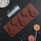 Форма для леденцов Доляна «Улыбка», силикон, 25×9.5 см, 5 ячеек, с палочками, МИКС - Фото 8