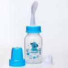 Бутылочка для кормления 3 в 1 «Любимый сыночек», в комплекте ложка и носик-поильник, 150 мл, от 6 мес., голубой - Фото 4