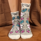 Носки женские шерстяные «Цветок с мотыльком», цвет серый, размер 23 - Фото 2