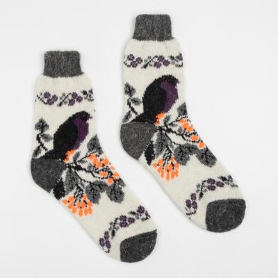 Носки женские шерстяные «Снегирь на веточке», размер 23