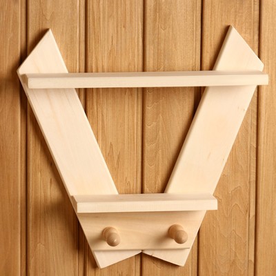 Полка - вешалка «Зайчик», 35×37×8 см, деревянная. 2 крючка, «Добропаровъ»