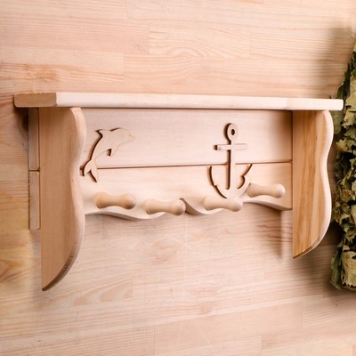 Полка - вешалка «Дельфин», 54×20×7 см, деревянная, «Добропаровъ»
