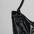 Сумка женская на молнии, отдел с перегородкой, наружный карман, цвет чёрный - Фото 4