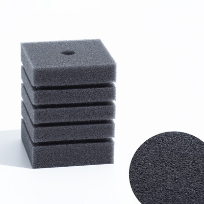 Губка прямоугольная для фильтра турбо № 7, 8×8×10 см, серая