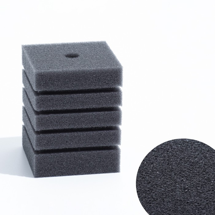 Губка прямоугольная для фильтра турбо № 7, 8×8×10 см, серая - Фото 1