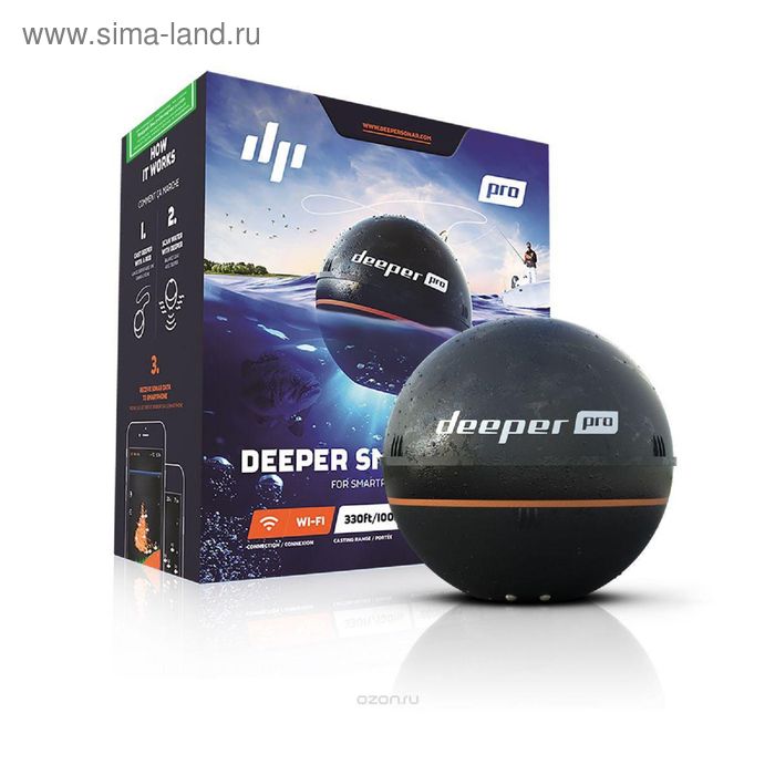 Эхолот DEEPER SONAR PRO (wi-fi)  iOS, Android OS беспроводной - Фото 1