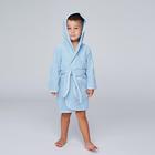 Халат махровый для мальчика, рост 104-110 см, цвет голубой - Фото 1