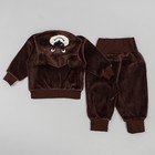 Костюм детский "МИШКА" (кофточка, брюки), рост 62 см, цвет коричневый 518-274В-20/62_М - Фото 2