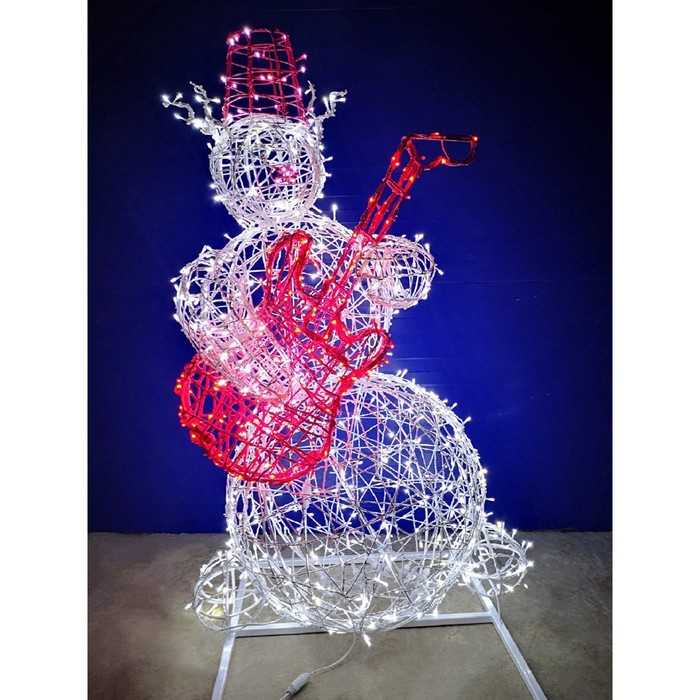 Светодиодная фигура «Снеговик-музыкант», 110 × 150 × 80 см, 100 Вт, 220 В - фото 1911223250