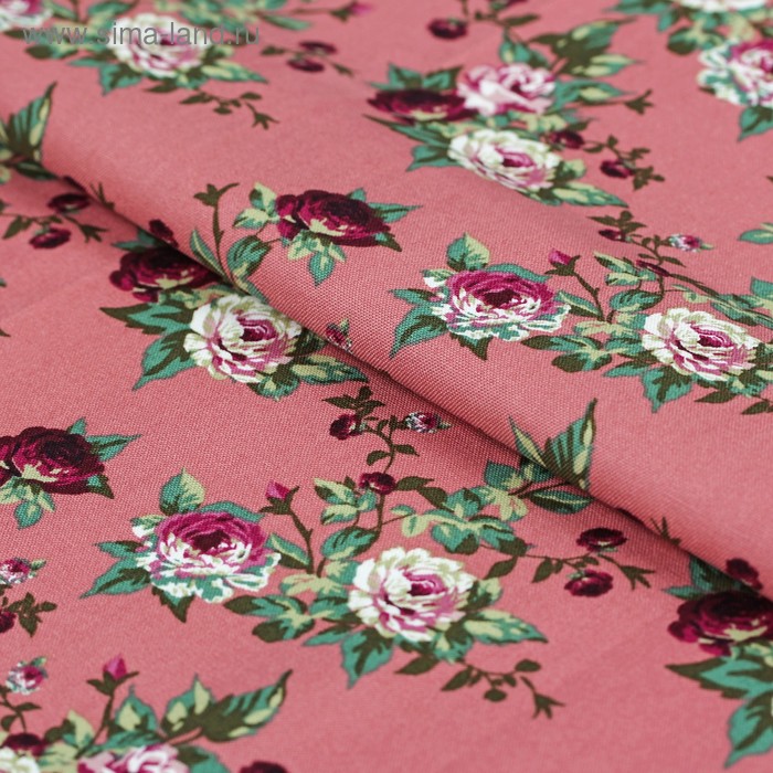 Ткань для пэчворка "Викторианские розы", 50х55см, 146±5г/кв.м, ВР-18, цвет розовый - Фото 1