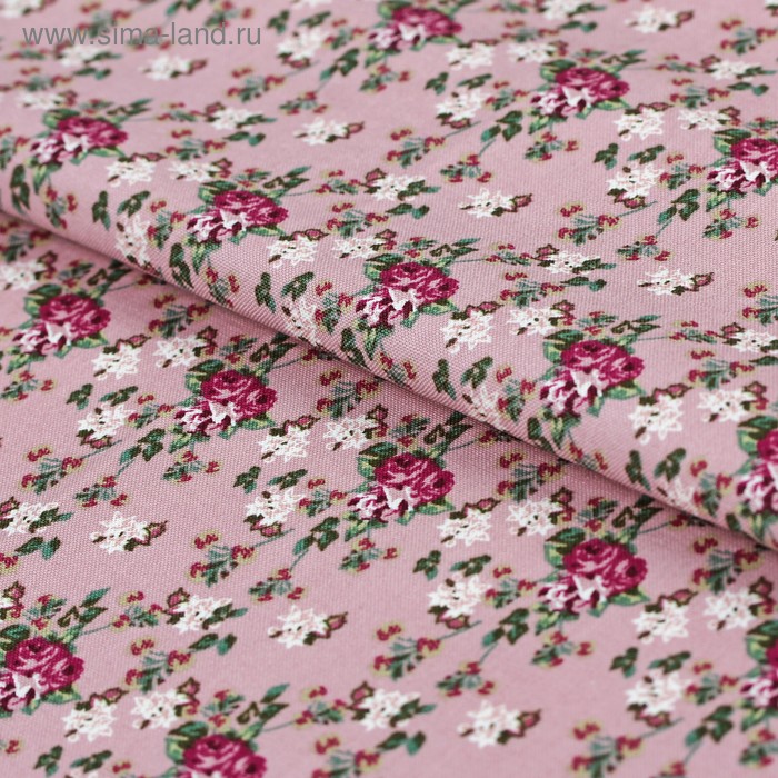 Ткань для пэчворка "Викторианские розы", 50х55см,146±5г/кв.м, ВР-20, цвет розовый - Фото 1