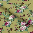 Ткань для пэчворка "Викторианские розы", 50х55см, 146±5г/кв.м, ВР-31, цвет зелёный - Фото 1