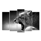 Картина модульная на подрамнике "Леопард" (2-25х63; 2-25х70; 1-25х80) 125х80см - Фото 1