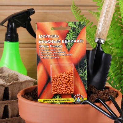 Семена Морковь «Красный великан Роте Ризен», драже, 300 шт., «Росток-гель»