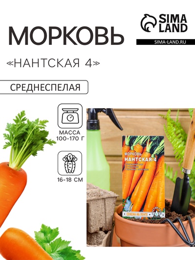 Семена на ленте Морковь «Нантская 4», 8 м, «Росток-гель»