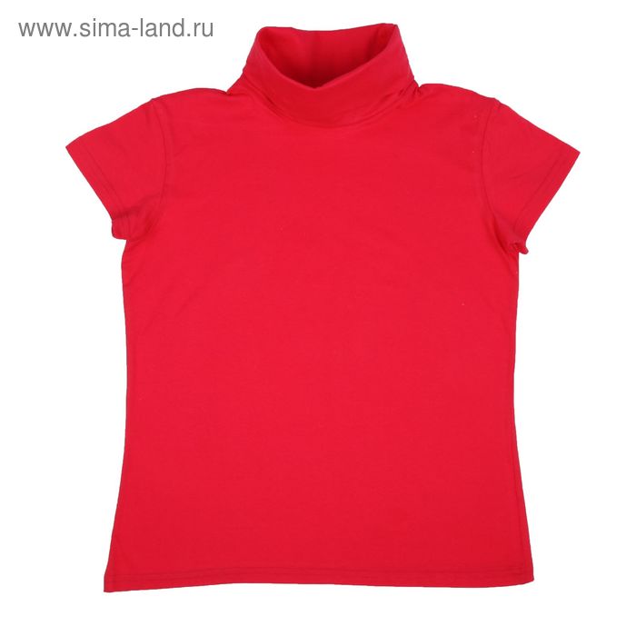 Водолазка женская с короткими рукавами, цвет красный, размер 44 - Фото 1