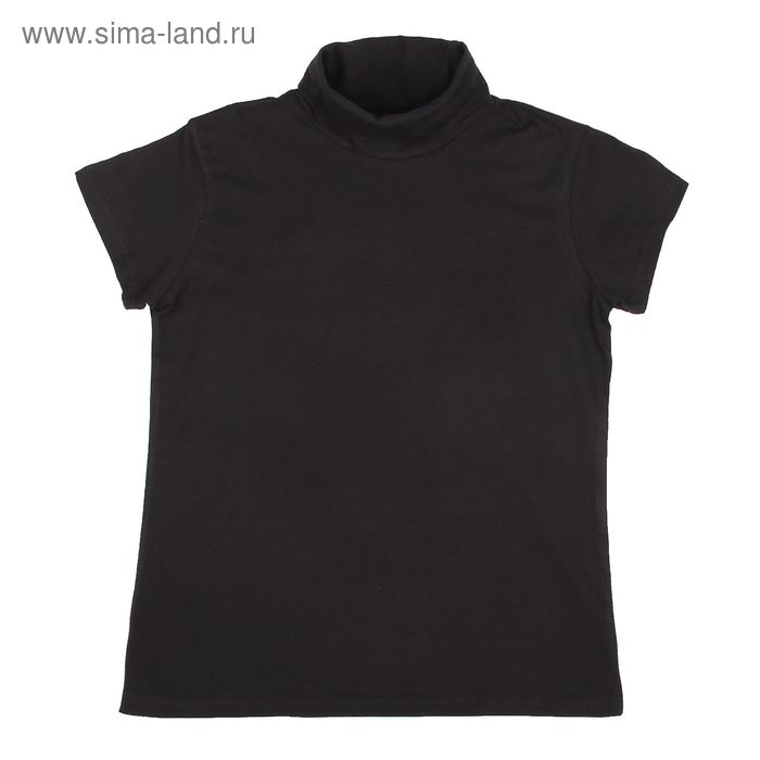 Водолазка женская с короткими рукавами, цвет чёрный, размер 50 - Фото 1