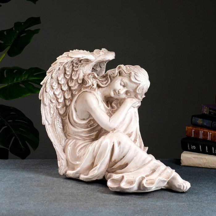 Фигура "Ангел девушка сидя" большая, состаренный 28х45х40см - Фото 1