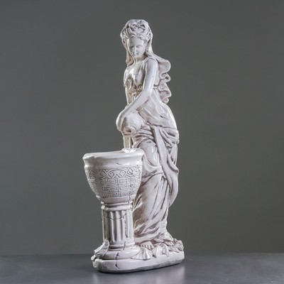 Фигура с кашпо «Офелия с кувшином», 40×25×82 см, 1.4 л, гипс, белая