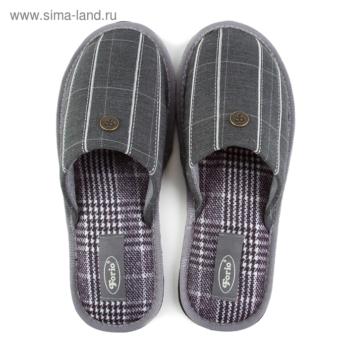 Обувь мужская домашняя: туфли комнатные Forio арт. 134-6246 Н, цвет серый, размер 41 - Фото 1