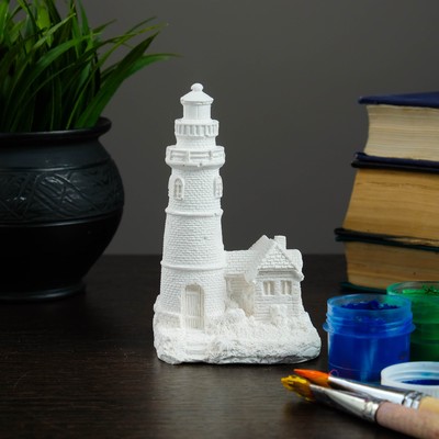 Фигура для раскраски «Маяк» белая, 7.5×12.5×7.5 см