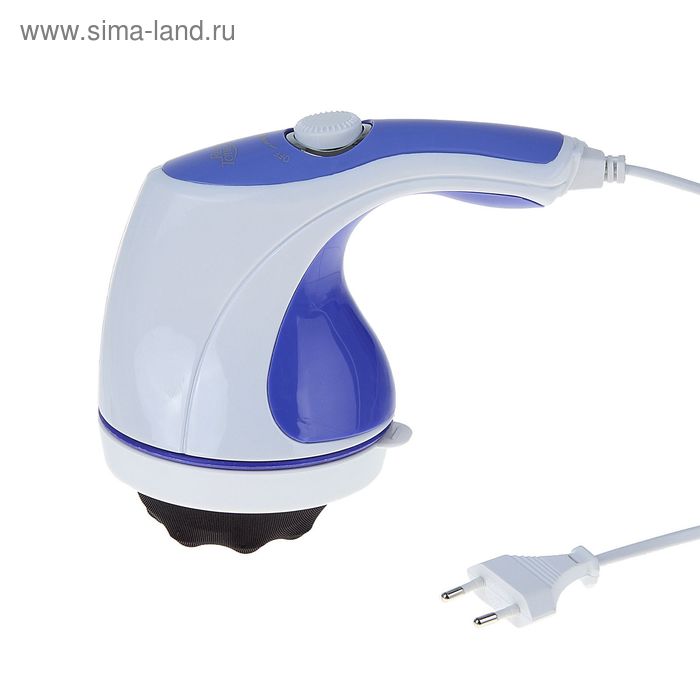 УЦЕНКА Электромассажер для тела LuazON LMZ-044, 220В, 4 насадки, регулировка, бело-синий - Фото 1