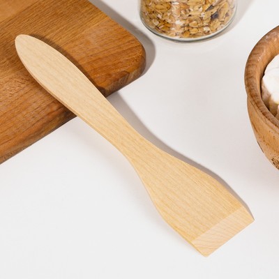 Лопатка кухонная «Берёза ЛЮКС», дерево, 21×4.5×0.4 см