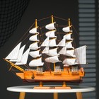 Корабль сувенирный большой «Крамбол», борта светлое дерево, паруса белые, микс 57×9×49см - Фото 9