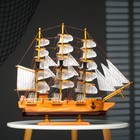 Корабль сувенирный большой «Крамбол», борта светлое дерево, паруса белые, микс 57×9×49см - Фото 10