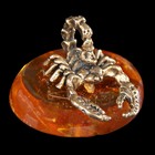 Сувенир "Скорпион", маленький, латунь, янтарь - Фото 5