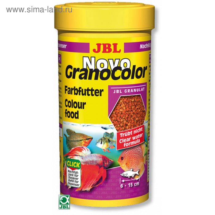 Основной корм JBL NovoGranoColor Refill для рыб, яркий окрас, гранулы, 250 мл., 120 г. - Фото 1