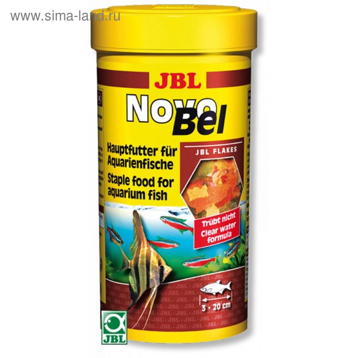 Основной корм JBL NovoBel для всех аквариумных рыб, хлопья, 1000 мл., 160 г. - Фото 1