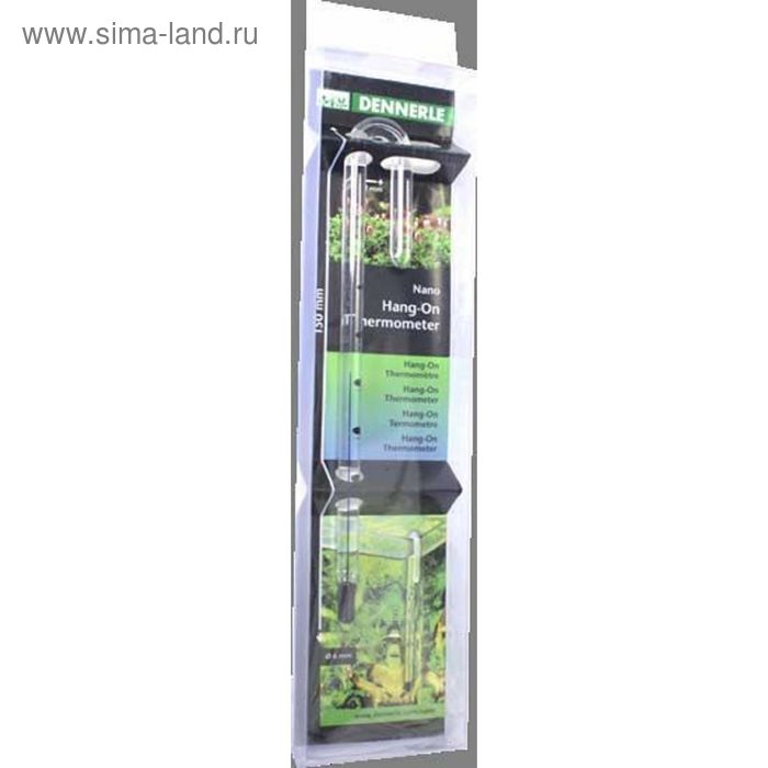 Стеклянный термометр Dennerle Nano HangOn Thermometer, подвешивается на стенку аквариума - Фото 1