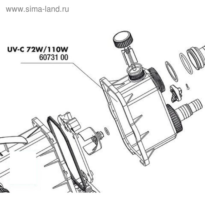 Крышка внешнего корпуса УФ-стерилизаторов AquaCristal UV-C 72/110W, JBL UV-C 72/110W casing bypass - Фото 1