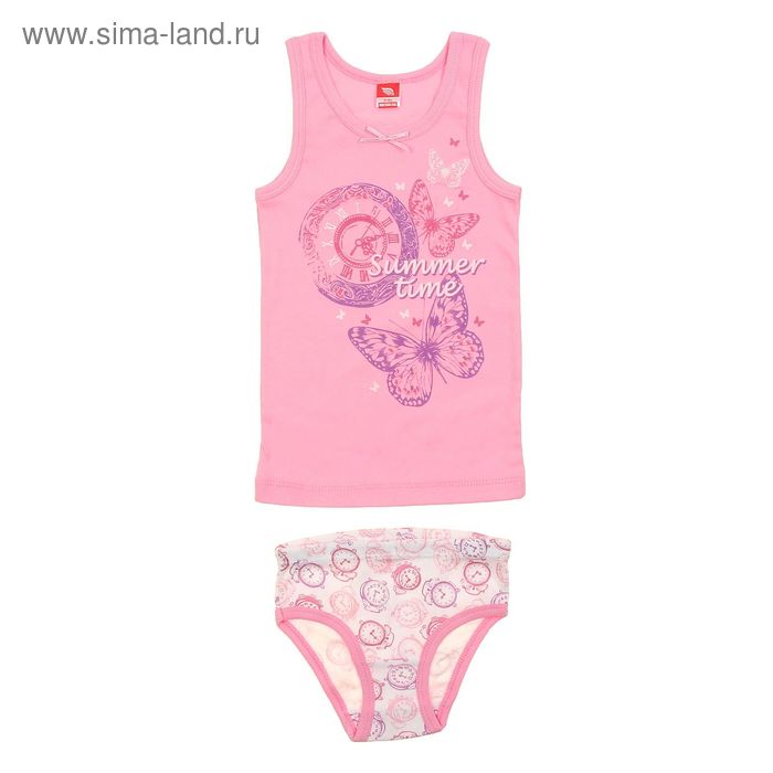 Комплект для девочки (майка, трусы), рост 122-128 см (64), цвет розовый CAK 3396 - Фото 1