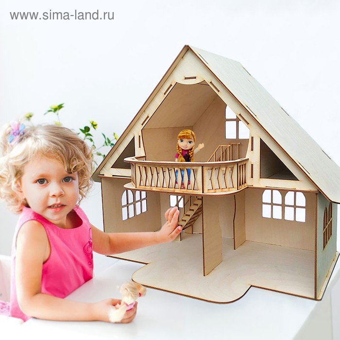 Кукольный домик с мансардой и балконом - Фото 1