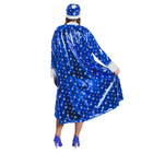 Карнавальный костюм "Снегурка", шуба-трапеция с шапкой, снежинки на синем, р-р 56-58, рост 170 см - Фото 2