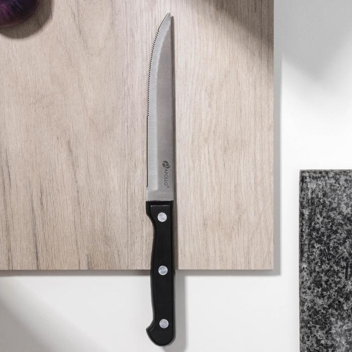 Нож кухонный универсальный, лезвие 13 см, цвет чёрный - Фото 1