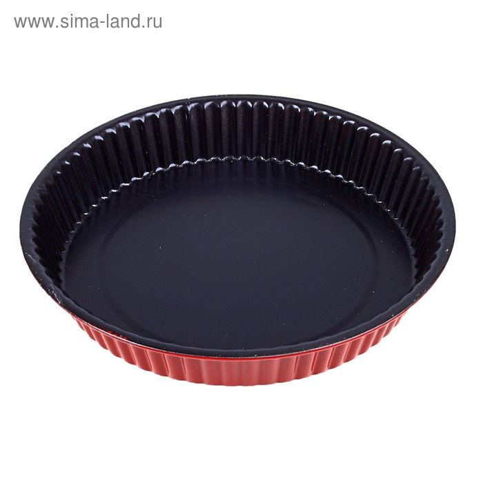 Форма для выпечки с а/п покрытием "Ренард. Рифленый круг" 25х3.5 см, оранжевый УЦЕНКА - Фото 1
