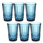 Набор стаканов 6 шт "Ла-Манш" 350мл 8х8х12,5 см, синий УЦЕНКА - Фото 1