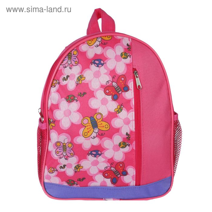 Рюкзак детский на молнии, 1 отдел, 3 наружных кармана, цвет розовый - Фото 1
