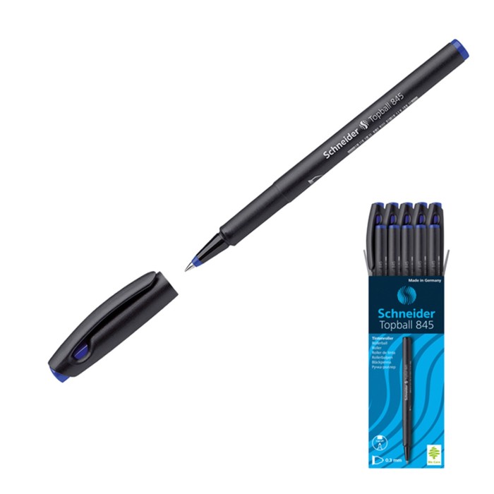 Ручка-роллер Schneider "TOPBALL 845", чернила синие, узел 0.5мм, одноразовая - Фото 1