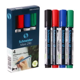 Набор маркеров для доски и флипчарта 4 цвета 3.0 мм Schneider Board 290